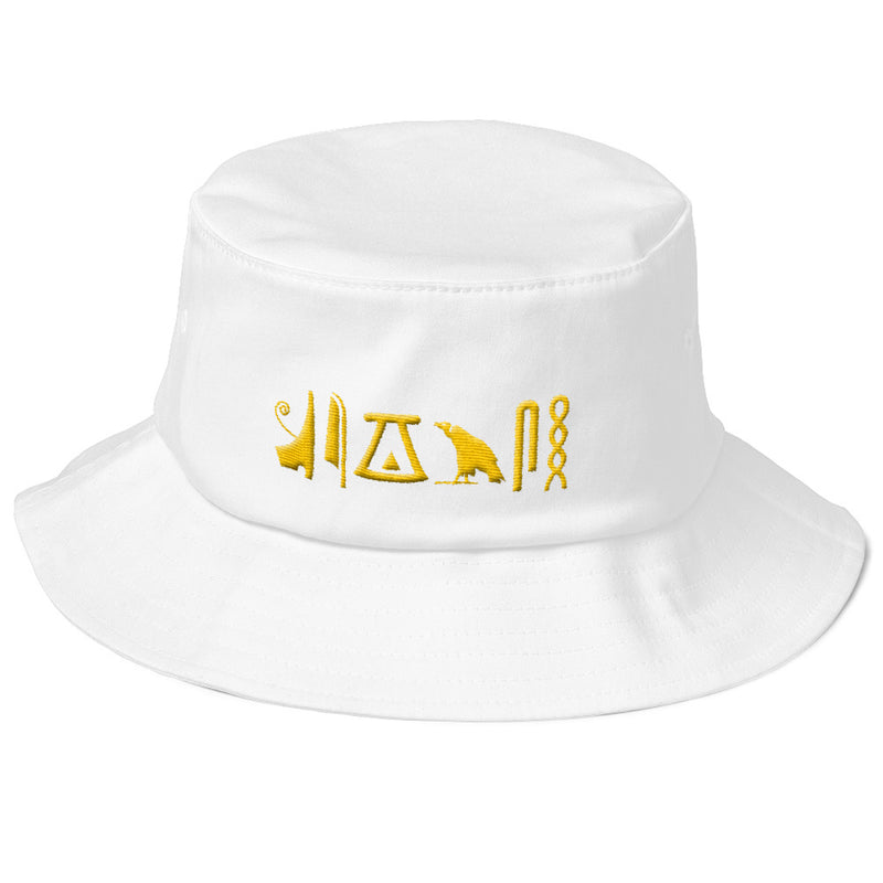 Negash ™ Gold Hieroglyphic Old School Bucket Hat – Negash Apparel