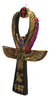 Ebros Crux Ansata Egyptian Golden Ankh With Winged Scarab Maat And Eye Of Horus Wedjat Wall Decor 3D Plaque Figurine 8" High New Age Hieroglyphs Symbol of Life Health And Balance Decorative Accent