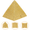 VOSAREA Egyptian Pyramid Statue Mini Resin Pyramid Figurine Sculpture Ancient Egyptian Building Model Egypt Souvenirs for Aquarium Terrarium Zen Sand Table Decor Golden