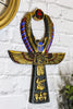 Ebros Crux Ansata Egyptian Golden Ankh With Winged Scarab Maat And Eye Of Horus Wedjat Wall Decor 3D Plaque Figurine 8" High New Age Hieroglyphs Symbol of Life Health And Balance Decorative Accent