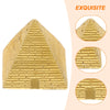 VOSAREA Egyptian Pyramid Statue Mini Resin Pyramid Figurine Sculpture Ancient Egyptian Building Model Egypt Souvenirs for Aquarium Terrarium Zen Sand Table Decor Golden