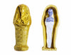 EASCHEER Egyptian Pharaoh Sarcophagus Coffin w/Mummy Figurine 2PCS Decorations Statues Home Décor(Gold)